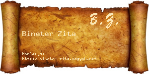 Bineter Zita névjegykártya